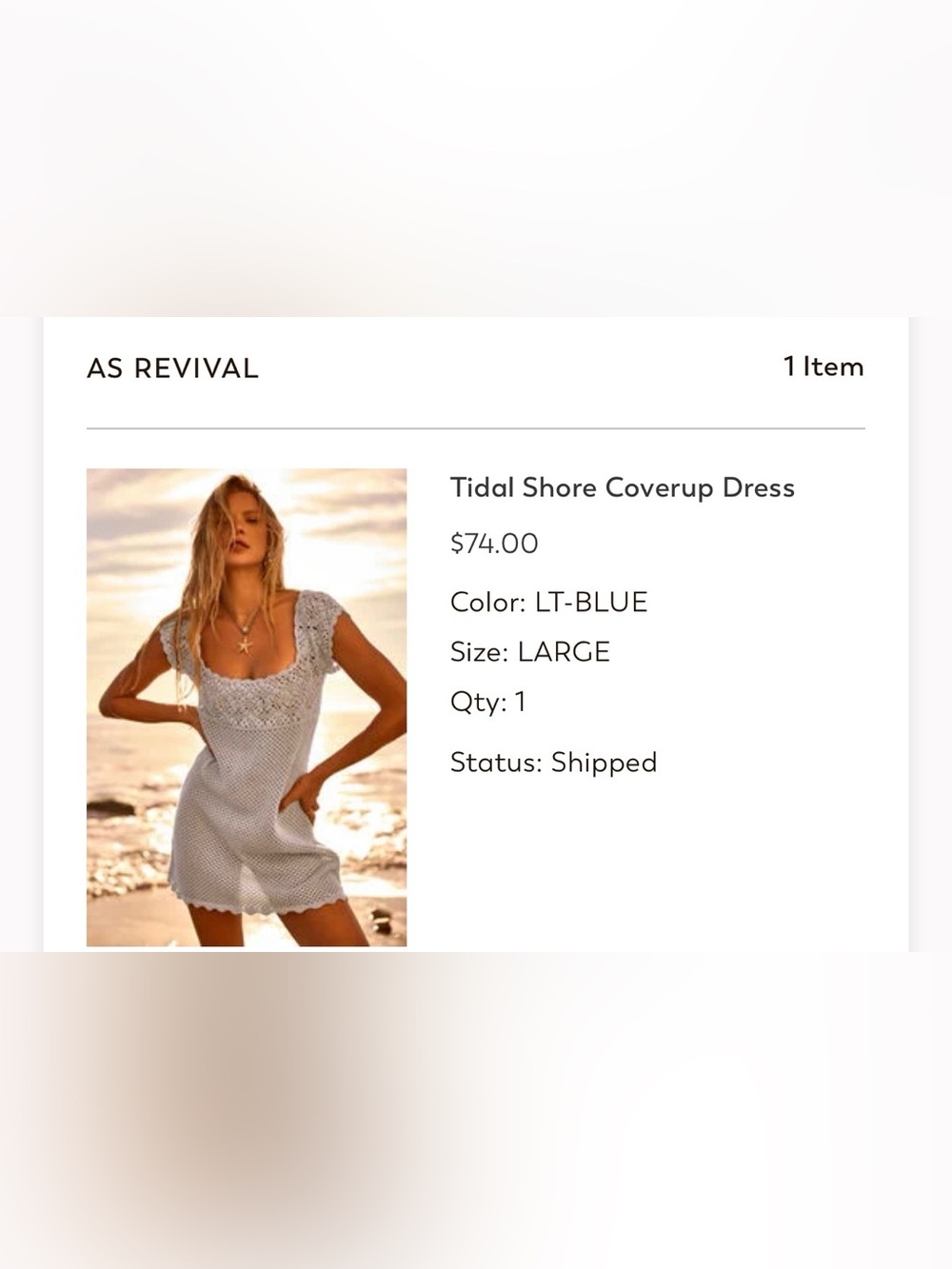 Altar'd State LIKE NEW Tidal Shore Cover-Up Dress Crochet Large Light Blue Grey - Picture 4 of 10
